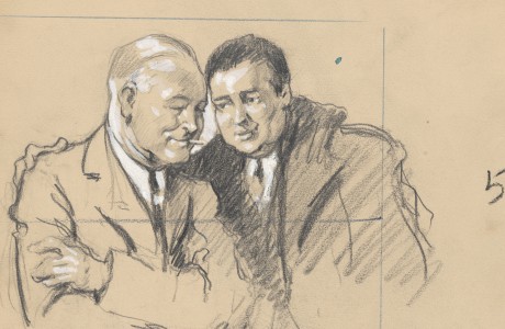 Sketch of Jimmy Hines and son