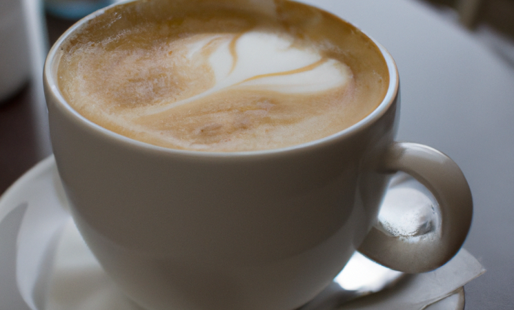 Cup of coffee with swirling milk