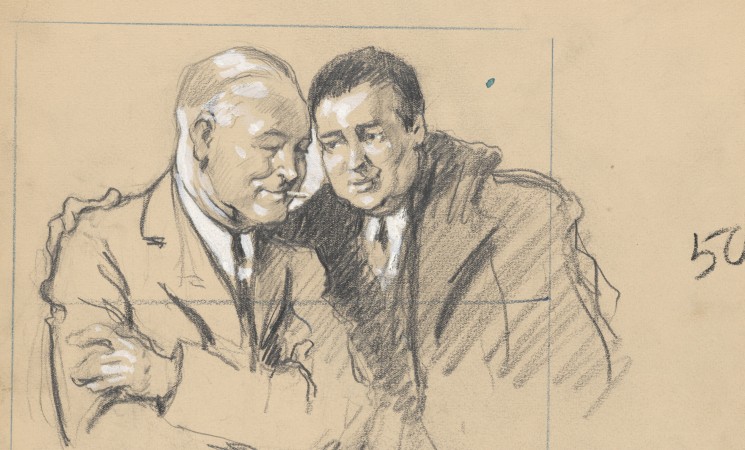 Sketch of Jimmy Hines and son