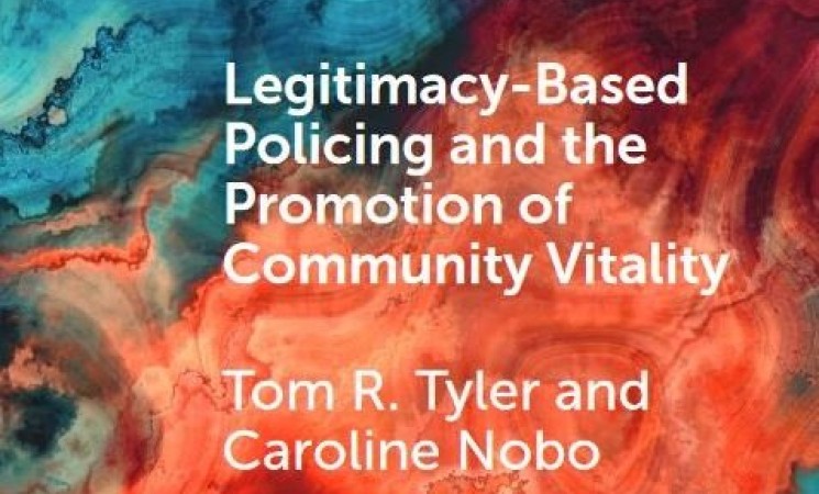 Gaseous colorful swirls with the text Legitimacy-Based Policing and the Promotion of Community Vitality overlayed