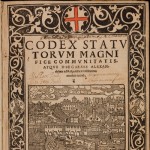 Front page of Codex statutorum magnifice communitatis, atque dioecaesis Alexandrinae ad reipublicae utilitatem noviter excusi