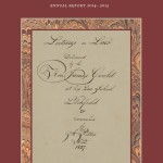 Cover page for the 2014-2015 annual report with image of an 1827 letter page