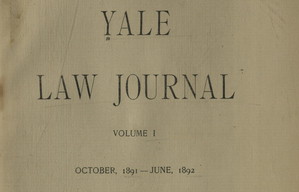 Scan of the front page of the first issue of the Yale Law Journal.